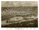 Vintage Map of St. Paul, Minnesota 1867