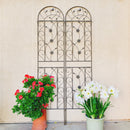 4 Pack Metal Garden Trellis 86.7' x 19.7' Rustproof Trellis for Climbing Plants Outdoor Flower Support Brown