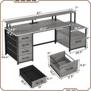 66 Inch Home Office Desk With File Drawer For Computer