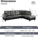Two Piece L Shape Sectional Sofa Set With Chaise In Taupe Microfiber Right Hand Facing Living Room Furniture