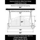 Keystone Amish Co. 6 Foot Milan Porch Swing, Unfinished