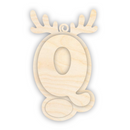 Unfinished Wood Layered Letter and Number Reindeer Ornaments | A-Z | 0-9 | 3 Piece | 6" Tall | 1/8" Wood | Wood Craft DIY