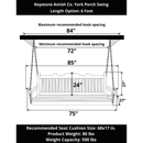 Keystone Amish Co. 6 Foot York Porch Swing, Dark Green