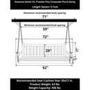 Keystone Amish Co. 4 Foot Franklin Poly Composite Porch Swing, Aruba