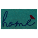 A Bird Perched on Home Coir Doormat
