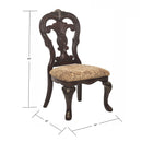 Elegant Style Beautiful Side Chairs 2 Piece Set Cherry With Tipping Fabric Upholstered Traditional Dining Furniture - Cherry
