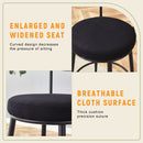 Stylish Ergonomic Bar Chairs Set with Black Breathable Cushions and Metal Legs, 35.5 Inches High, Pack of Two
