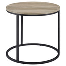 Lainey Round Occasional Side End Table Distressed Pine
