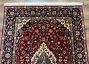 Sino Persian Rug 4x6, Traditional Wool Hand Knotted Carpet, Red Navy Blue, 225 KPSI