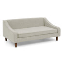 Modern Durable Elevated Dog Sofa Bed with Irregular Armrest Design, Comfortable Beige Foam Pet Sofa