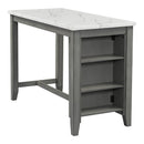 5-piece Counter Height Dining Table Set with Built-in Storage Shelves,Grey(OLD SKU W504S00143)