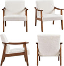 Ivory Professionally Upholstered Fabric Armchair High Back