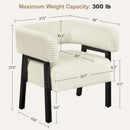 Beige Corduroy Barrel Chair With Pocket Coil Support