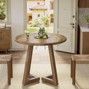 Brown Round Dining Table 31.5 Inch For 2 To 4 People