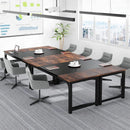 70.8-Inch Rustic Brown Black Executive Desk Thick Frame