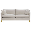 Corliss 2-piece Upholstered Arched Arm Sofa Set Beige