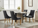 Rayon Cloth Flocking Chenille Dining Chairs Channel Kitchen Dinner Chair Comfy Fabric Upholstered Accent Chair for Dining Room with Golden Stainless Steel Plating Legs,Set of 2 (Black), SW1647BK