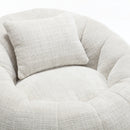 COOLMORE Modern Extra Large Round Bean Bag Chair with Footrest for Living Room, Chenille Fabric Lazy Sofa with Pillow for Adults, Teenagers,Child, Suitable for Bedroom, Dormitory, Study Room