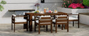 TREXM 7-Piece Patio Dining Table Set for 6, Outdoor Furniture Sets with 72.8' Rectangle Table, Patio Table and Chairs Set with Removable Cushions for Backyard, Garden, Poolside (Mocha + Beige Cushion)