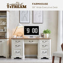 59 Victorian Farmhouse Executive Desk Antique White