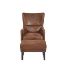 Mirod Hi-back Vintage Distressed Lounge Chair with Ottoman,Classic Tufted Design & Nailhead Trim for Living Room, Study, Bedroom