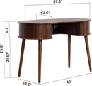 Ripple Desk Dark Walnut Vertical Groove Concealed Drawers