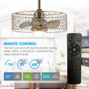 19" Industrial DC Motor Satin Nickel Downrod Mount Reversible Fandelier Ceiling Fan with LED Lighting and Remote Control