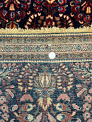 Small Navy Blue Persian Rug 2x4, Sarouk Rug, Rare Colors, Antique 1920s Wool Rug
