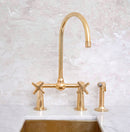 Elegant Brass Bridge-Style Kitchen Faucet