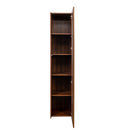 Display Cabinet with Glass Doors, Curio Storage Cabinet with 5 Shelves, Bookcase with LED Lights