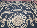Black and Tan Aubusson Rug, 10 x 14 Aubusson Carpet, New Aubusson Rug, Elegant, Wool, Handmade Area Rug, Flatweave Rug, Large Aubusson Rug