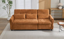 2-in-1 Sofa 82' Three-seater Sofa with Sofa Bed and Reversible Recliner, Orange Chenille