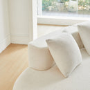 Curved Boneless Couch, Half Moon Sofa, 5 Seat Couch With High Density Foam Filled For Living Room - White