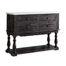 Gerardo - Server - White Marble Top & Weathered Espresso