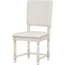 Vintage Traditional 2-Piece Upholstered Dining Chairs with Padded Backs, Cream