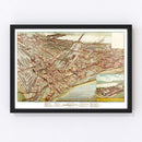 Vintage Map of Kansas City, Missouri 1895