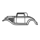 1932 De Luxe Five-Window Coupé Metal Car Wall Art - NC0005