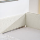 Daybed with Trundle Upholstered Tufted Sofa Bed, Twin Size, Boucle Fabric, Beige (83'x43'x29.5')