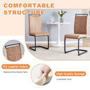 Table and chair set.A minimalist retro rectangular dining table with a textured top and black metal legs.Paired With 6 Brown technology fabric chairs with Featuring arched black legs.