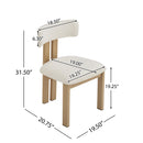 Mid-Century 7-Piece Dining Set with Upholstered Armless Chairs and Natural Wood Table