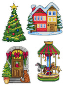 Christmas Village 194CS – Counted cross stitch kit with plastic canvas