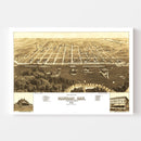 Vintage Map of Mandan, North Dakota 1883