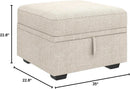 Beige Textured Storage Ottoman For Sectional Sleeper