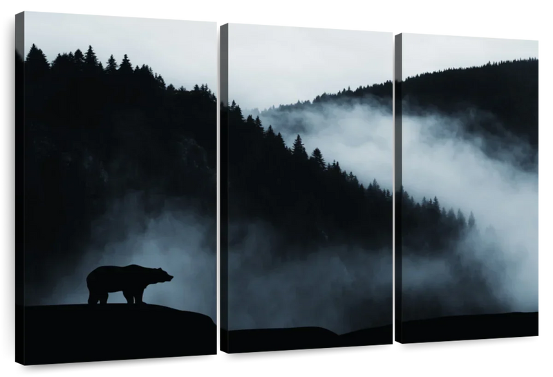 Foggy Mountain Bear Wall Art