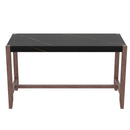 5-Piece Counter Height Dining Set, Faux Marble Bar Table with 4 Upholstered Chairs, Mid-Century Style for Kitchen or Small Spaces