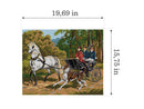 Horse-drawn Carriage Ride 1961M Needlepoint canvas for halfstitch without yarn