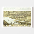 Vintage Map of Nebraska City, Nebraska 1868