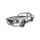 1967 Mustang GT500 Fastback Perspective Metal Car Wall Art - MT1155