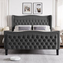 LIFT UP VELVET GRAY  FULL SIZE BED