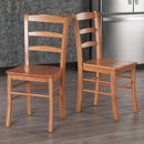 Light Oak Ladder Back Dining Chair Set 2 Piece Wood Chairs